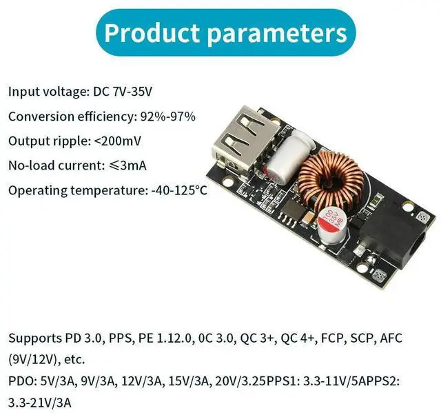 Main image of Step-Down Fast Charger Module Buck Converter Board Type-C USB DC5521 Interface PD65W DIY Electronic Kit