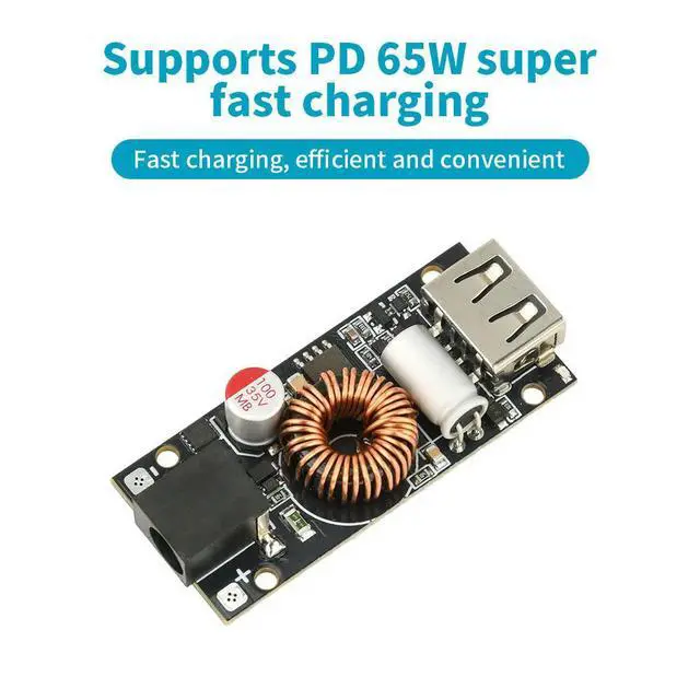 Alt view image 2 of 3 - Step-Down Fast Charger Module Buck Converter Board Type-C USB DC5521 Interface PD65W DIY Electronic Kit