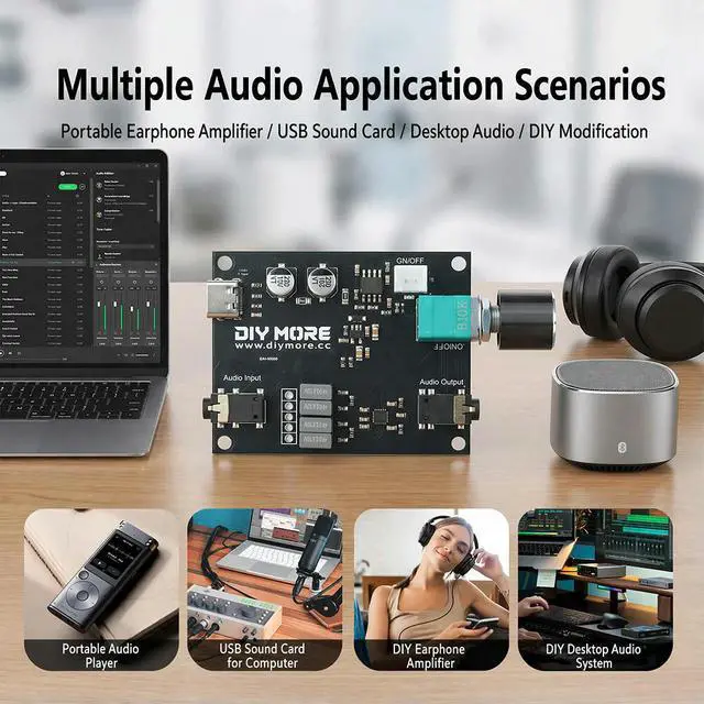 Alt view image 2 of 3 - HIFI Earphone Amplifier Module MAX97220 Stereo Headphone Amp 125mW Low Distortion DC 3.7V-5V Type-C Audio DIY Sound Car