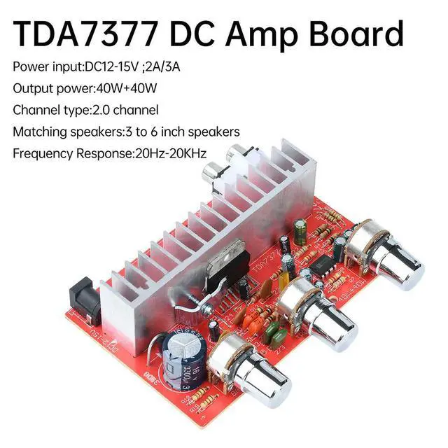 Alt view image 3 of 3 - DC 12V 40Wx2 TDA7377 2.0 Dual Channel Digital Power Audio Stereo Amplifier Board Electronic Kit