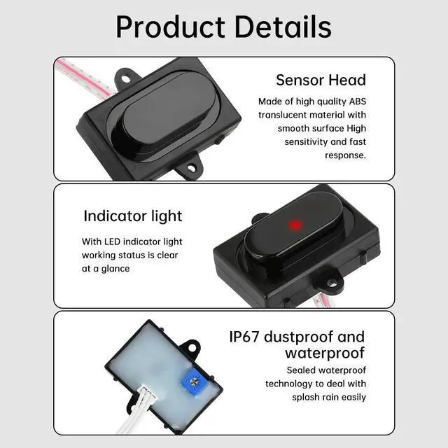 Alt view image 2 of 3 - DC 5V Diffuse Reflection Sensor Infrared Proximity Switch Mirror Headlight Faucet Human Body Automatic Motion Sensor