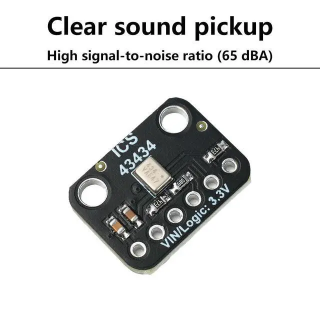 Alt view image 2 of 3 - ICS-43434 I2S 3.3V MEMS microphone Module Breakout Low cost Low Pass Filter Electronic Component Kit