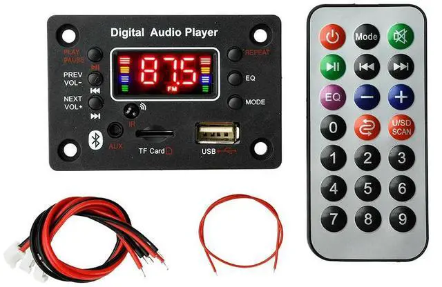 Main image of Dual-Channel MP3 Bluetooth Decoder Board 2*25W Audio Amplifier with USB TF AUX FM Remote Control BT 5.0 Multifunctional DC 6-18V