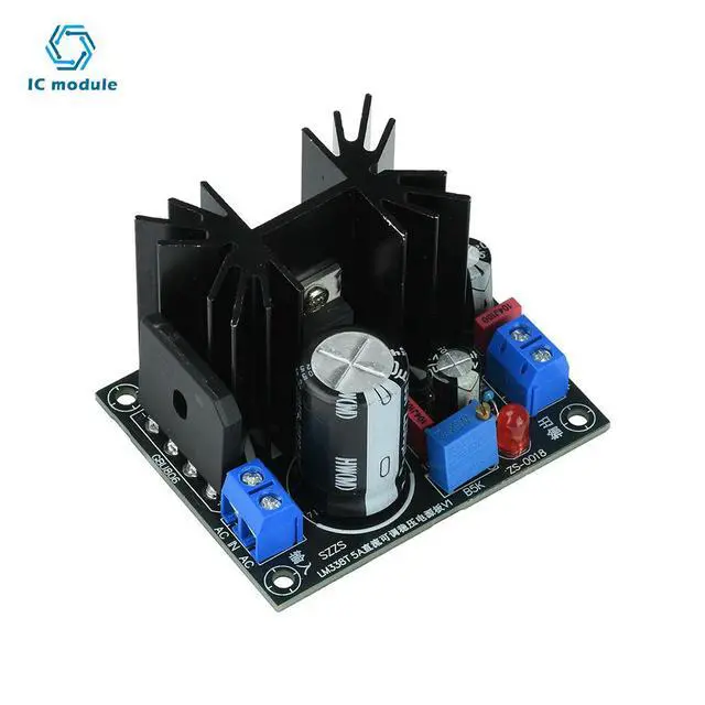 Alt view image 3 of 3 - LM338T Regulator Module Adjustable Voltage Regulator 5A High Current Power Board for DIY Test AC DC Power Supply 1.5-30V