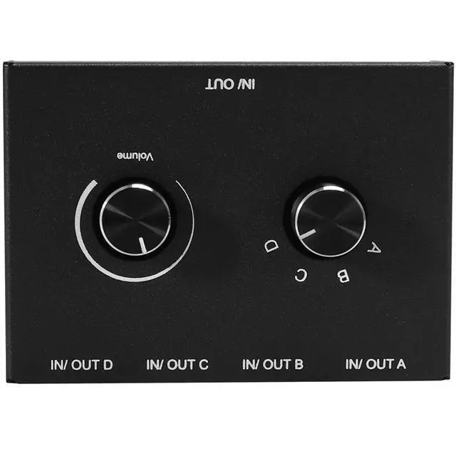 Alt view image 4 of 6 - 4 Port Audio Switch, 3.5Mm Audio Switcher, Stereo AUX Audio Selector, 4 Input 1Output/1Input 4 Output Audio Switcher Box