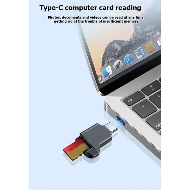 Alt view image 4 of 4 - Type-C 2.0 Mini TF Card Reader External Storage USB-C Adapter Compact and Stretchable Design for Data Transfer