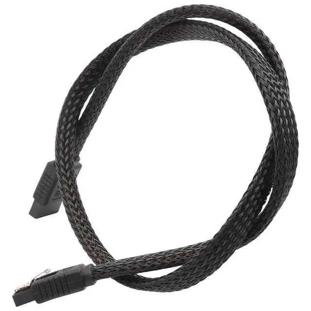 Alt view image 4 of 6 - 50CM SATA 3.0 III SATA3 7pin Data Cable 6Gb/s SSD Cables HDD Hard Disk Data Cord with Nylon Sleeved Premium Version(Black)