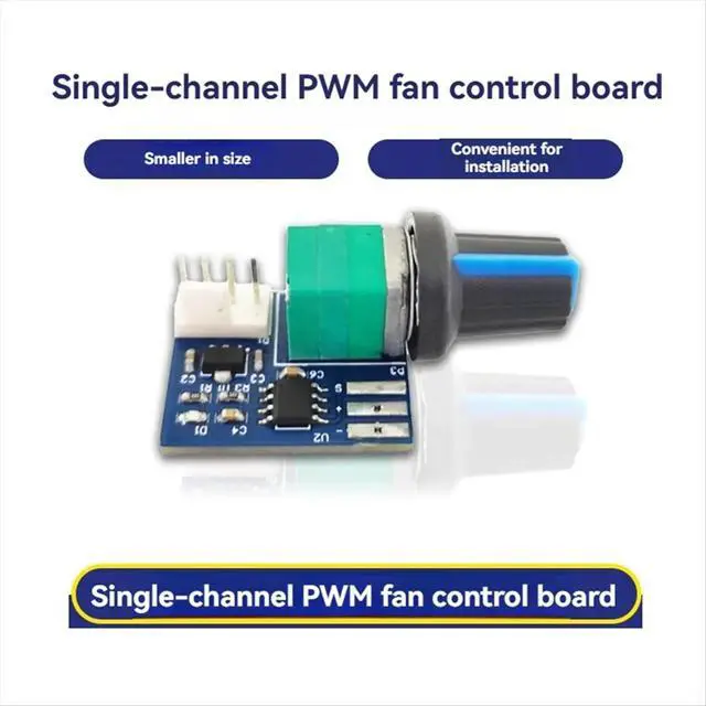 Alt view image 6 of 6 - 1Pcs Computer Case Fan Speed Controller PWM Speed Controller 12V Single Channel 4-Pin Low-Power Mute