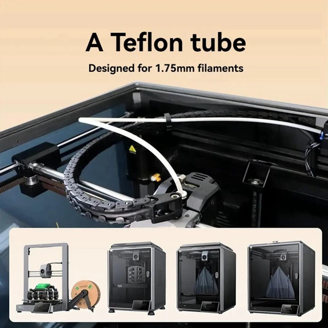 Alt view image 4 of 6 - PTFE Polytetrafluoroethylene Tube Tube ID 2.5mm OD 4mm Teflonto Pipe 1.75mm For 3D Printer A1/A1 1M