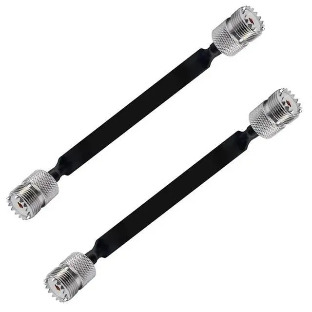 Alt view image 4 of 6 - 2 Pack 40Cm RF Coaxial Cable Window/Door Pass Through Flat Cable, SO239 UHF Female To UHF Female,50 Ohm