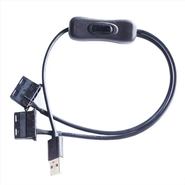 Alt view image 6 of 6 - USB 5V to Dual 4PIN Molex Fan Adapter Cable with Switch Y Splitter for Computer Chassis Desktop PC Case Cooling