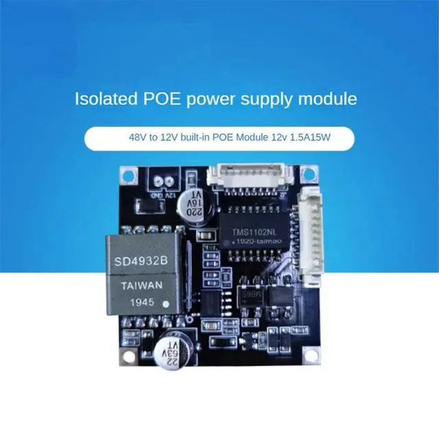 Alt view image 4 of 6 - 48V to 12V PoE Module for Security CCTV Network IP Cameras Power over Ethernet Modules IEEE802.3af 12V1.5A Output 15W
