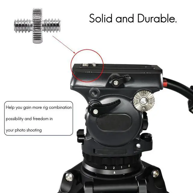Alt view image 4 of 6 - 5 Pieces 1/4 inch Male to 1/4 inch Male Metal Threaded Adapter Tripod Converter for DSLR Camera,Tripod,Monopod,Shoulder Rig