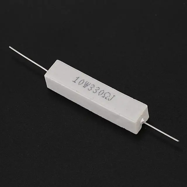 Alt view image 6 of 6 - 5 x 330 Ohm 5% 10W Watt Wirewound Ceramic Cement Resistors White