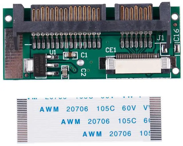 Alt view image 6 of 6 - 1.8" ZIF CE SSD HDD to 7+15 Pin SATA Adapter Converter w FFC Cable