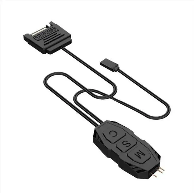 Alt view image 5 of 6 - ARGB Controller Cable 5V 3 Pin RGB Controller SATA Power Supply Light Strips Controller Cable for PC Motherboards