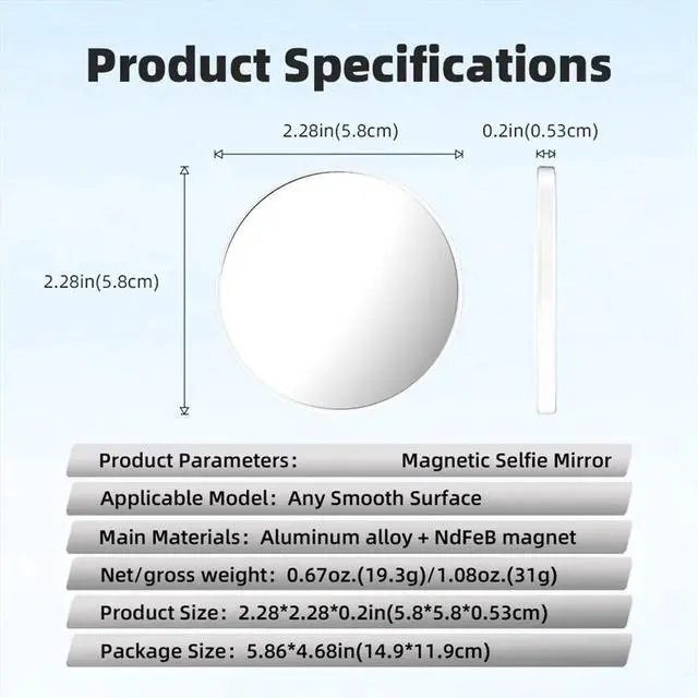 Alt view image 6 of 6 - Magnetic Mirror Smartphone Selfie Vlog Mirror High Definition Reflective Selfie Phone for Photo Video Black