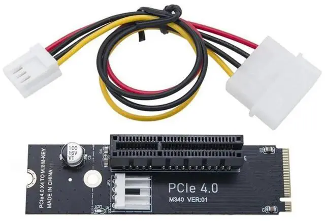 Alt view image 6 of 6 - M.2 NVME to PCIE X1 X4 X16 Converter Adapter PCIe 4.0 X4 to M.2 M-Key Expansion Card Supports 2260 2280 with IDE Cable
