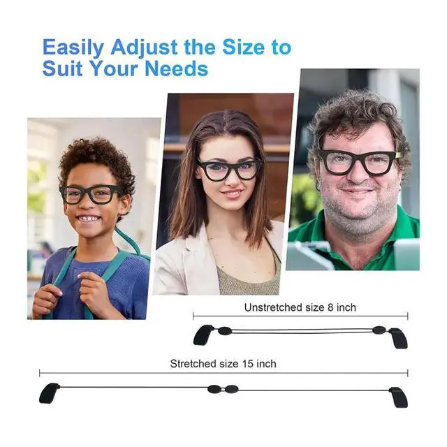 Alt view image 4 of 6 - 3Pcs Adjustable Eyeglass Strap for //Meta Gen 2 Accessories, Eyewear String Holder for Meta Smart Glasses