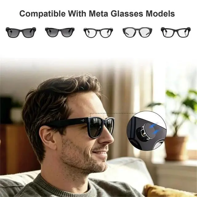 Alt view image 4 of 6 - 2PCS Glasses Light Cover & LED Blocker Privacy Stickers for Meta Gen 2 Smart AI Glasses Camera Lens Cover