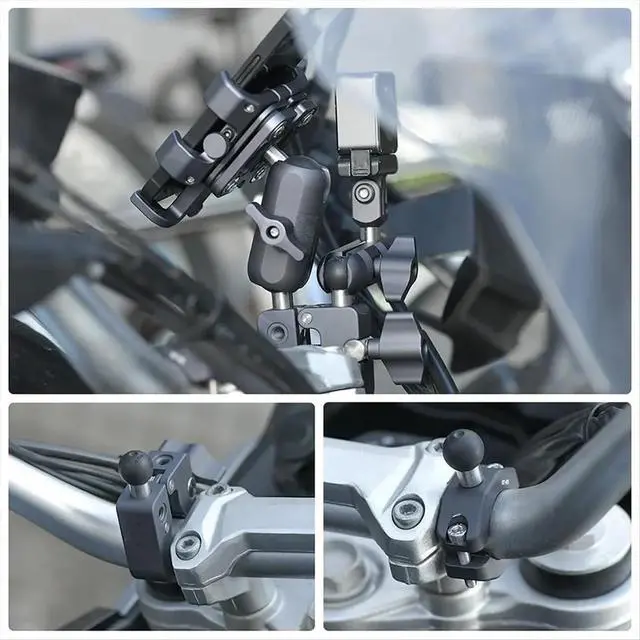 Alt view image 6 of 6 - Aluminum 17mm Ball Head Adapter with 1/4 Inch Thread, 17mm Socket Arm, TPU Ball for Bike Motorcycle Phone Holder