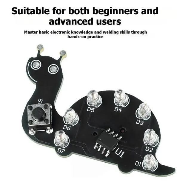 Alt view image 6 of 6 - DIY Soldering Learning Kit with LED Shell Light SMD SMT Learner Solder Kit for Electronics Enthusiasts