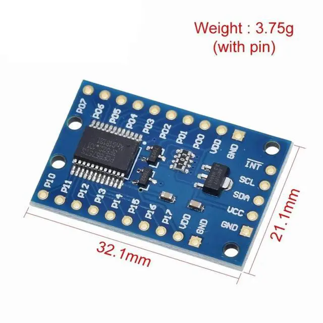Alt view image 5 of 6 - 2PCS PCF8575 IO Expander Module to 16IO Digital Input Output Extension Board for IIC