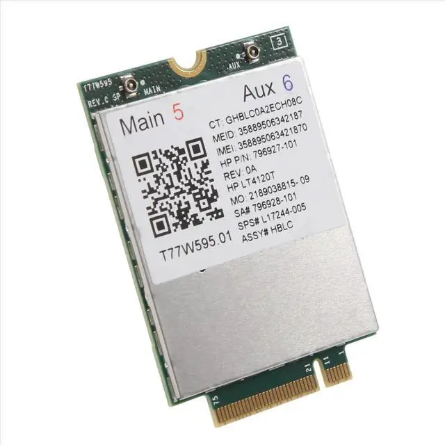 Alt view image 6 of 6 - Lt4120 X5 LTE T77W595 796928-001 4G WWAN M.2 150Mbps LTE Modem for Elite X2 840 850 G3 640 650 645