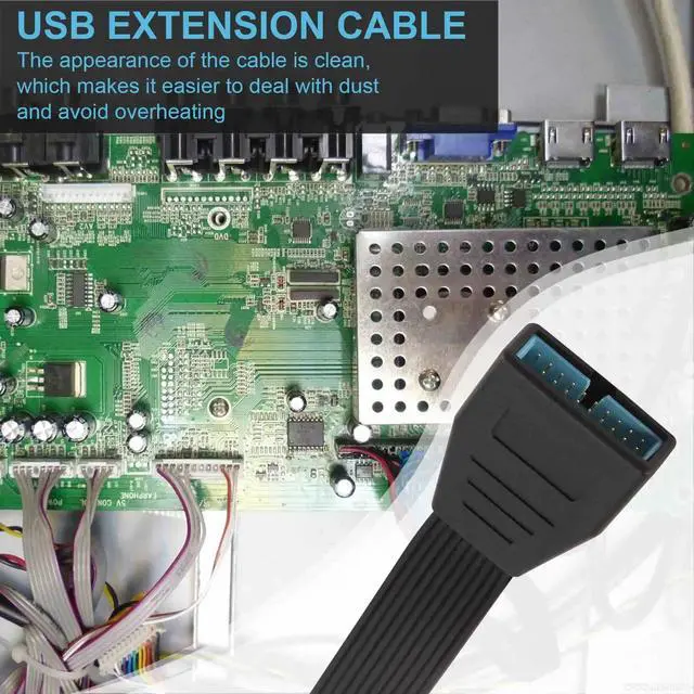 Alt view image 6 of 6 - 2Pcs Small Mini USB 3.0 19/20Pin Internal Extension Header Adapter Cable USB 20Pin Extension Cable for Motherboard 15Cm