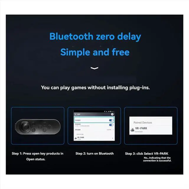 Alt view image 6 of 6 - Bluetooth VR Remote Game Controller Joystick Gamepad Somatosensory Remote Control White