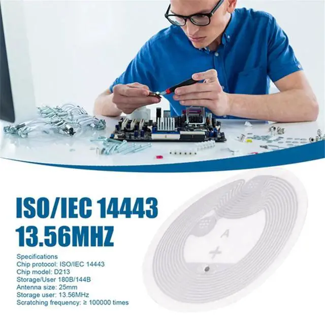 Alt view image 5 of 6 - 60 Pcs NFC Ntag213 Nfc Label Sticker 13.56MHz ISO14443A 213 Sticker Universal Lable for ALL NFC Enabled Phone