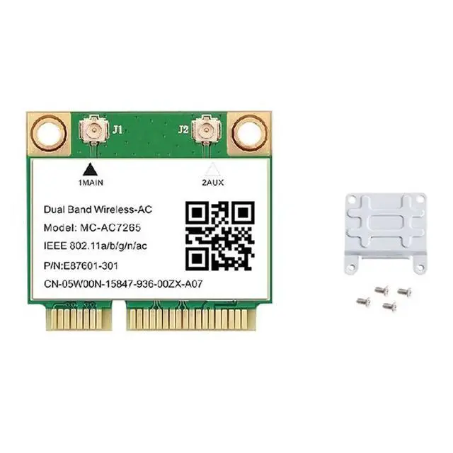 Alt view image 6 of 6 - 1200Mbps -AC7265 Dual Band Mini PCI-E Card Bluetooth 4.2 802.11Ac Dual Band 2.4G 5Ghz Adapter for Laptop