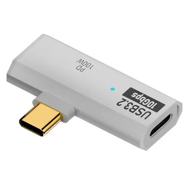 Alt view image 5 of 6 - USB3.2 10Gbps USB C to Dual Type-C OTG Data Adapter Male to Female 100W Fast Charging Earphone Adapter White