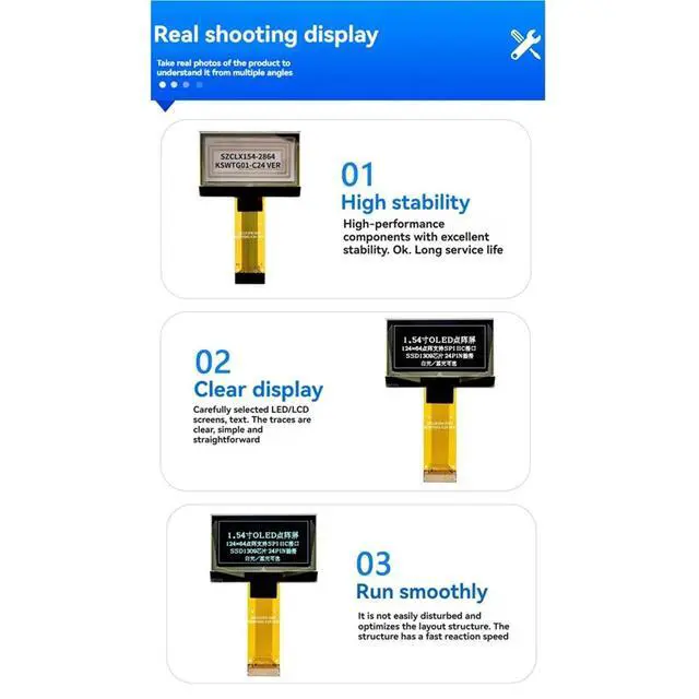 Alt view image 4 of 6 - 1.54 Inch OLED Display Module 128x64 Resolution SSD1309 Chip Supports IIC SPI Interface for A