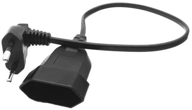 Alt view image 5 of 6 - Europea 90 Degree Male Plug to Female Socket Power Extension Cable for PC Computer PDU(0.6M)
