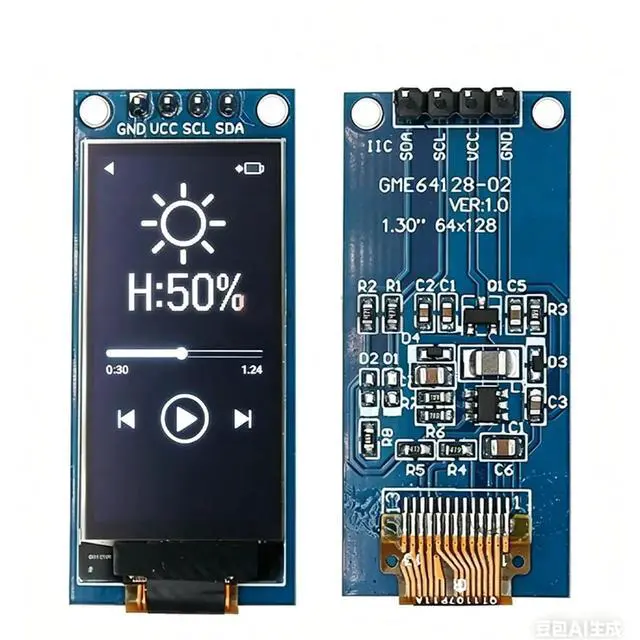 Alt view image 4 of 4 - 1.3 Inch OLED Display 64x128 LCD Module SH1107 LCD 1.3" OLED Vertical Screen Module