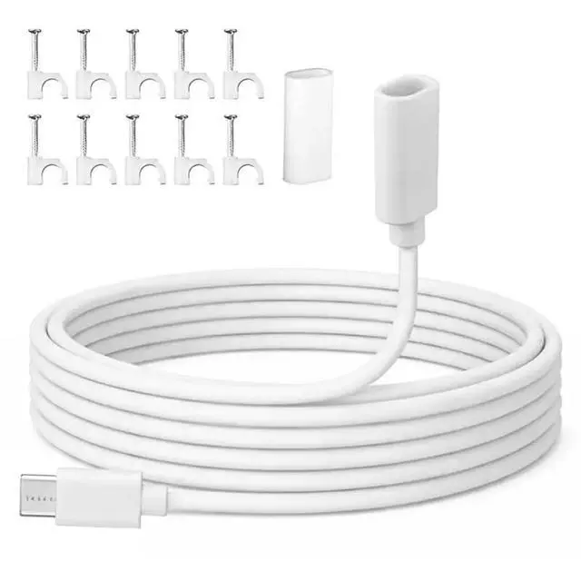 Alt view image 4 of 6 - Waterproof Case Included USB C Extension Cable, USB C Male To Female Extender Cord With Clips For Ring Pan-Tilt Indoor Cam