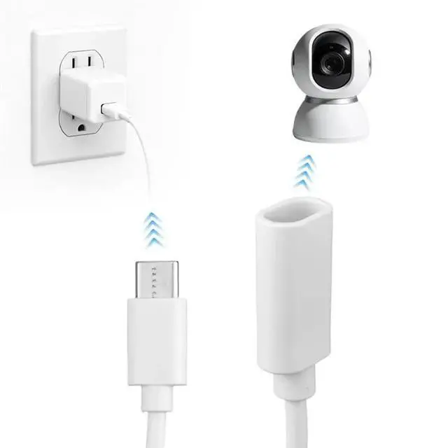 Alt view image 6 of 6 - Waterproof Case Included USB C Extension Cable, USB C Male To Female Extender Cord With Clips For Ring Pan-Tilt Indoor Cam