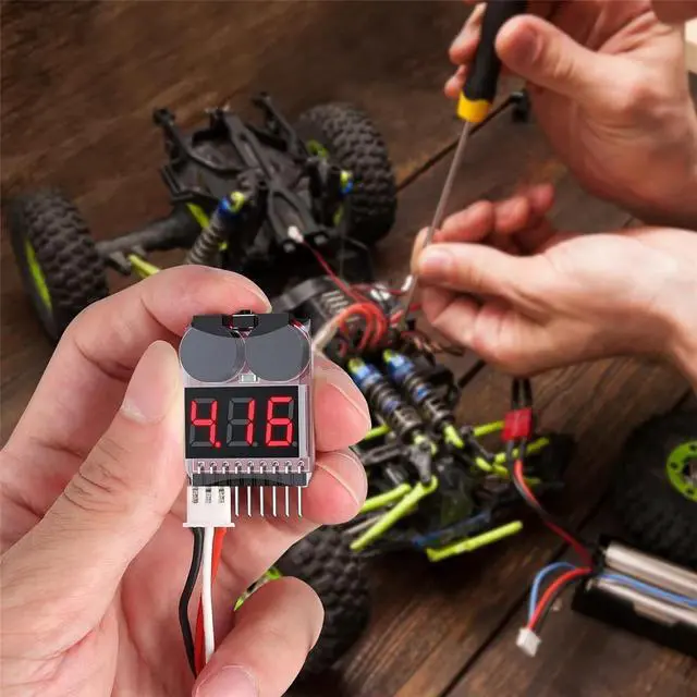 Alt view image 4 of 6 - 5PCS 2 In1 1-8S Lipo Voltage Tester, RC Low Voltage Buzzer Alarm, Monitor Checker Tester for Lipo/Li-Ion