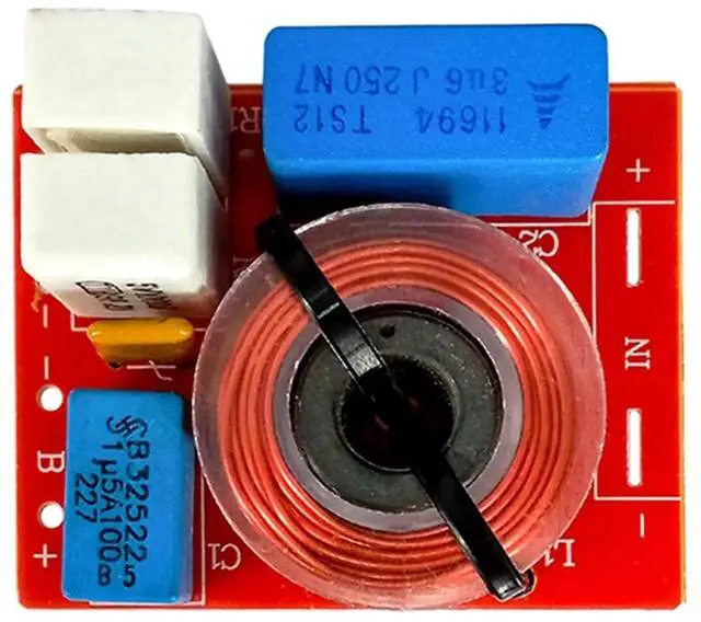 Alt view image 5 of 6 - 80W 2 Way Hi-Fi Speaker Frequency Divider Crossover Filters with Junction Box