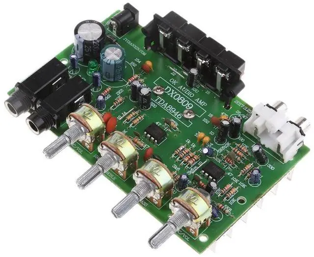 Alt view image 5 of 6 - DX0809 Two-Channel Power Amplifier Board 60W Hi-Fi Stereo Audio Power Amplifier Volume Tone Control Board Kit