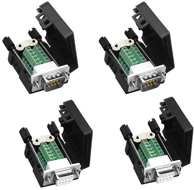 Alt view image 5 of 6 - DB9 Solderless RS232 D-SUB Serial to 9Pin Port Terminal Male Female Adapter Connector Breakout Board (2-Male+2-Female)