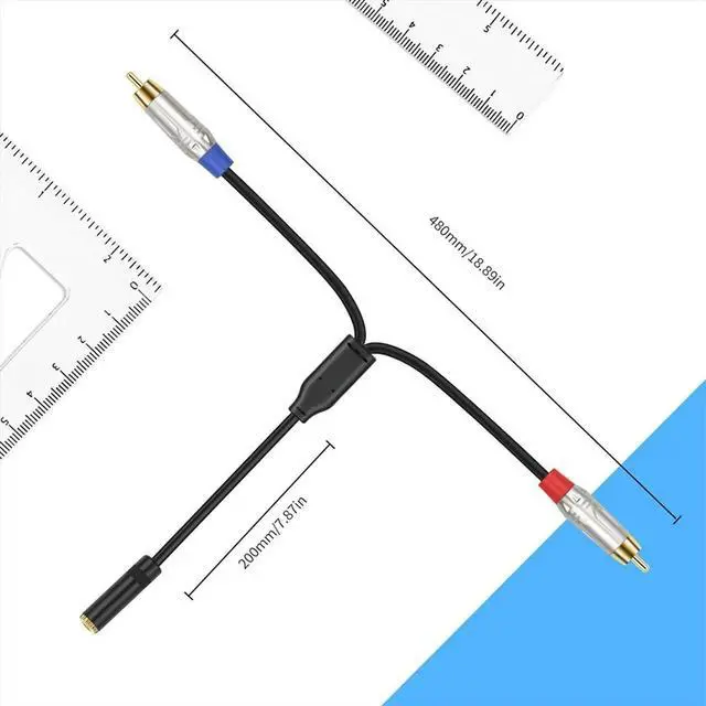 Alt view image 4 of 6 - 3.5mm to Sound Cable Female to Male Y Splitter 3.5mm Adapter for Phone Home Theater Amplifiers Speaker Stereo