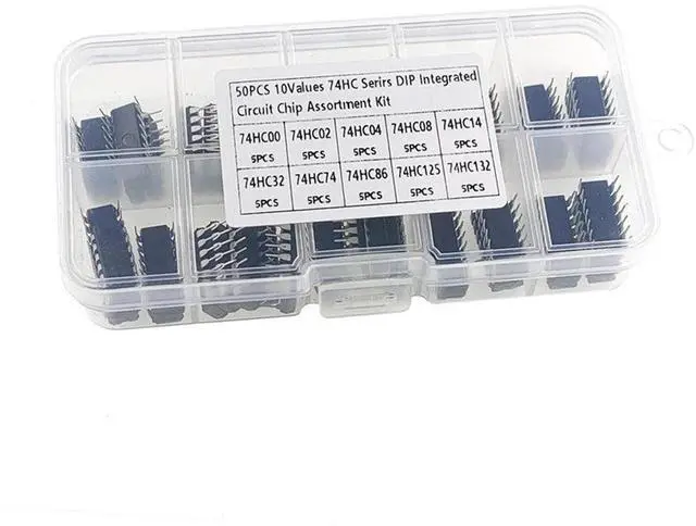 Alt view image 6 of 6 - 74HC Series IC Assortment 50Pcs 10 Types DIP Integrated Circuit Chips Kit for Electronics Experiment STEM Education