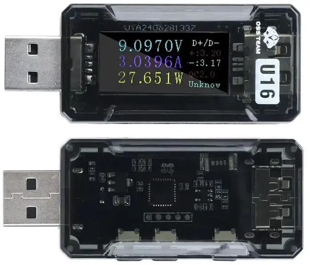 Alt view image 5 of 6 - IPS HD Screen USB Tester Voltmeter Ammeter TYPE-C PD/QC2.0/QC3.0 Fast Charge Detection Voltage Current Capacity Tester A