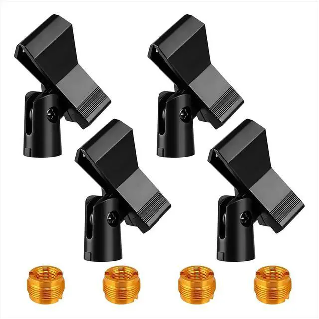 Alt view image 5 of 6 - 4 Piece Mic Clips for Stands Set Adjustable Mic Holders with Adapters, Mic & Clamp for Mic Stands