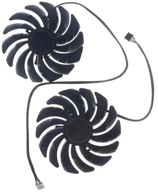 Alt view image 5 of 6 - Video Card Fan for 3070 3060 3060Ti VENTUS 2X OC 95mm PLD10010S12HH GPU Cooling Fan Replacement