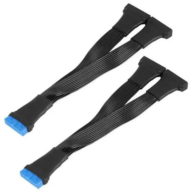 Alt view image 6 of 6 - 2Pcs Motherboard USB 3.0 19PIN Header 1 To 2 Extension Splitter Cable,12Cm 19Pin Internal Extension Header Adapter Cable