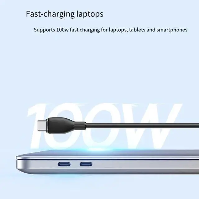 Alt view image 4 of 6 - For Mobile Devices-Black 2M Cable/Type-C To Type-C Fast Charging 100W