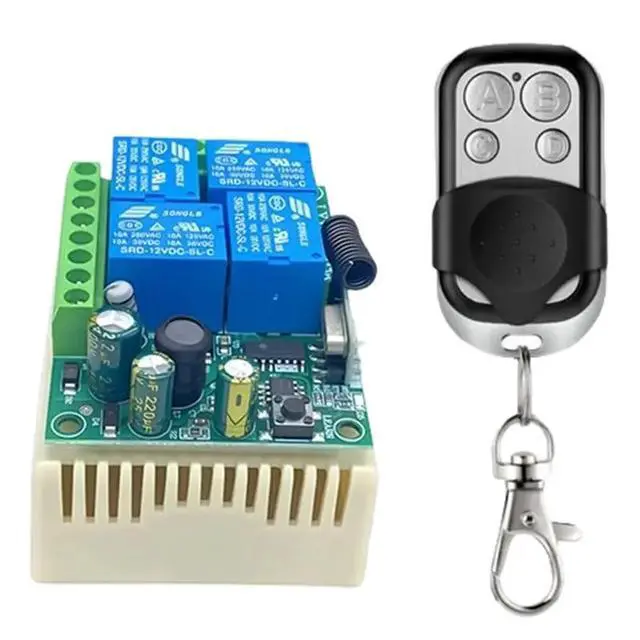 Alt view image 4 of 6 - AC220V 433Mhz For Universal Remote Control 4CH RF Relay Receiver 1 Transmitter For Garage Door Control